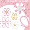 Boho Nursery Woven Daisy Wall Decor – Macramé Flower Hanging Set for Girls’ Rooms, Bohemian Nursery Art, Home or Bedroom Décor – Set of 4 (6-Petal Daisies)